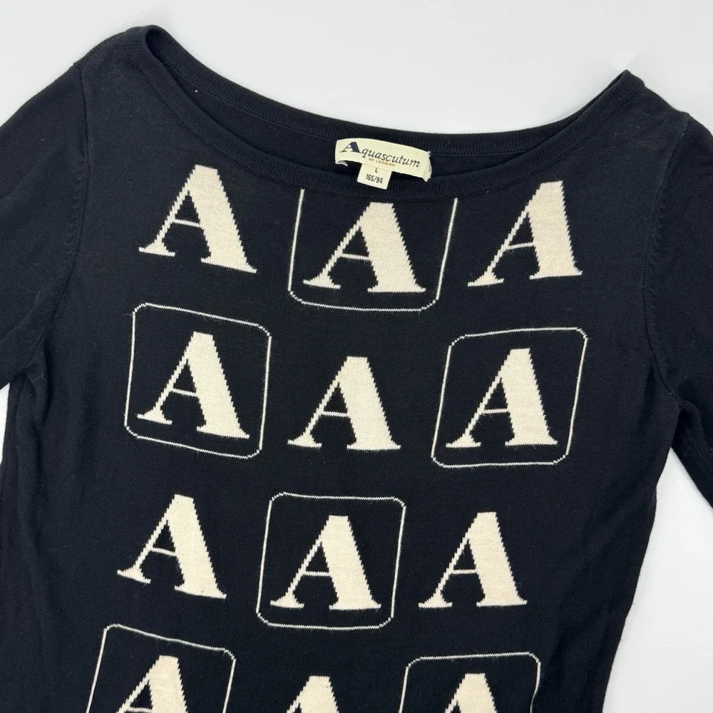 Vintage Aquascutum‎ Black Monogram 